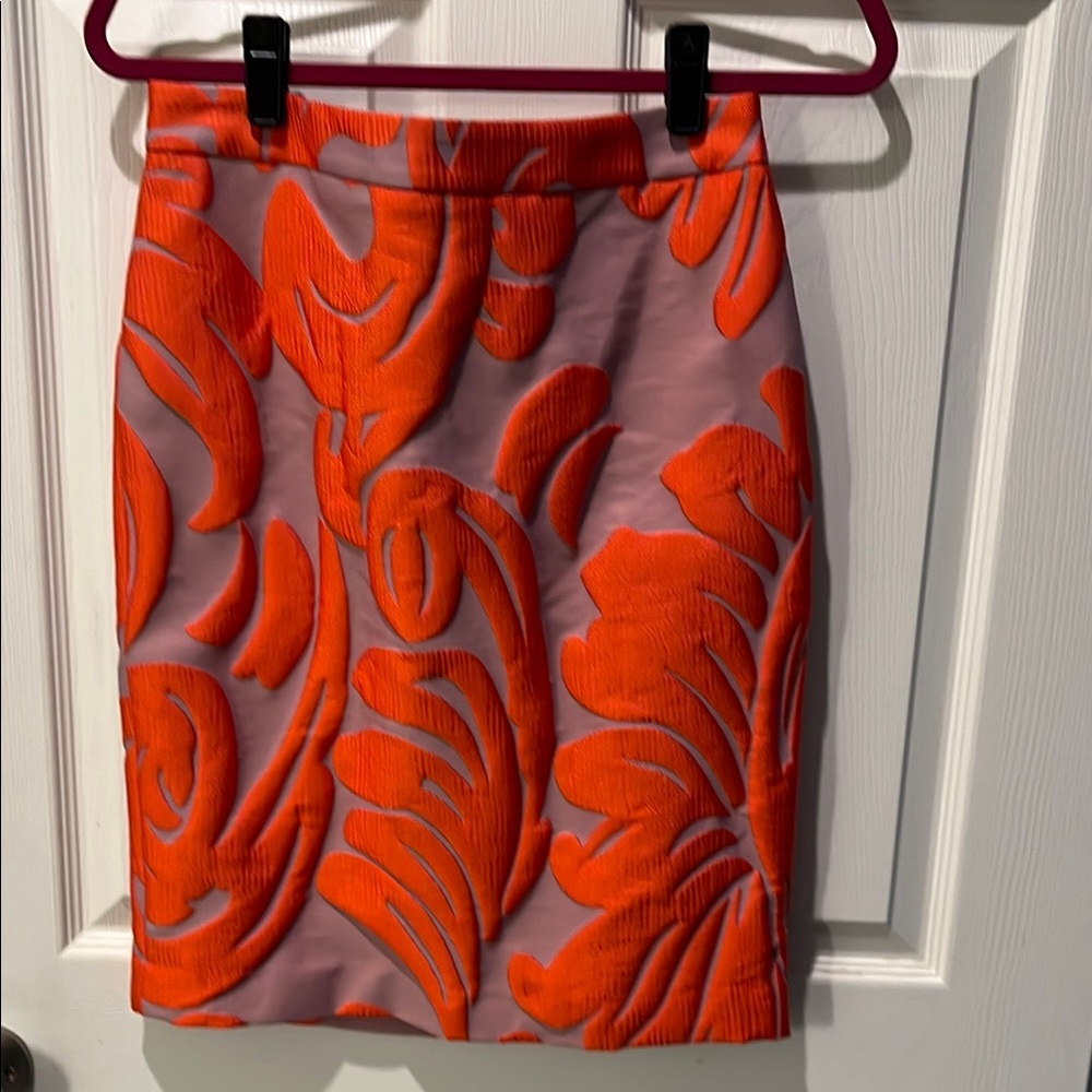 Ann Taylor Orange and Pink Pencil Skirt